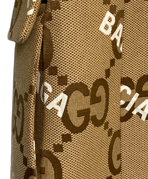 GUCCI（グッチ）GUCCI (グッチ) BALENCIAGA (バレンシアガ) ハッカー ジャンボGG ジャケット ブラウン サイズ:46の古着・服飾アイテム