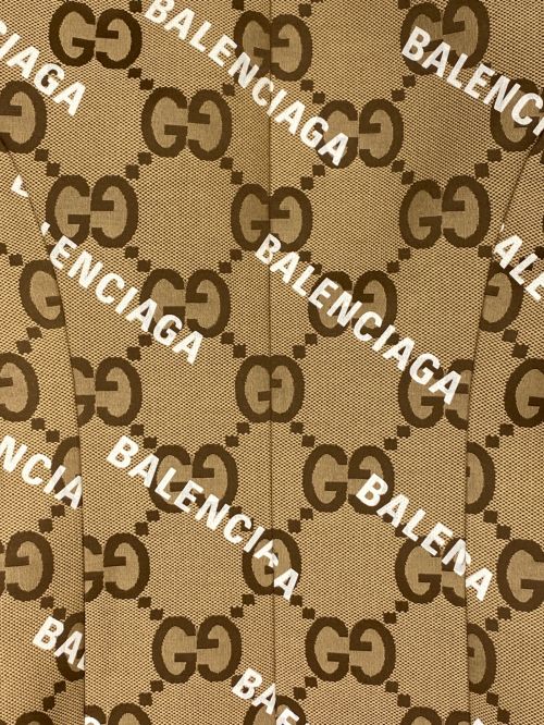 GUCCI（グッチ）GUCCI (グッチ) BALENCIAGA (バレンシアガ) ハッカー ジャンボGG ジャケット ブラウン サイズ:46の古着・服飾アイテム