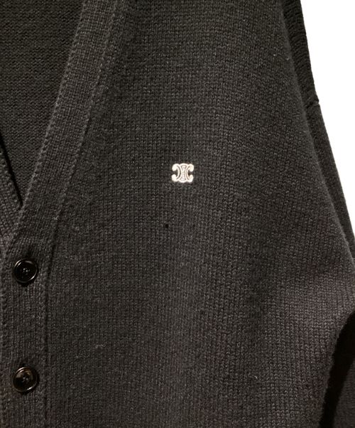 CELINE（セリーヌ）CELINE (セリーヌ) 22AW Trionf Wool Cashmere Cardigan（トリオンフウールカシミア混カーディガン） ブラック サイズ:Sの古着・服飾アイテム