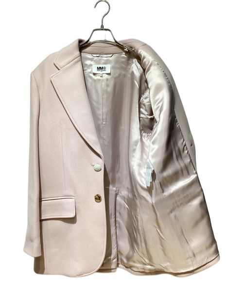 MM6 Maison Margiela（エムエムシックスメゾンマルジェラ）MM6 Maison Margiela (エムエムシックス メゾンマルジェラ) Elbow Patch Wool Jacket（エルボーパッチウールジャケット） ピンク サイズ:46の古着・服飾アイテム