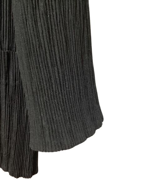 ISSEY MIYAKE（イッセイミヤケ）ISSEY MIYAKE (イッセイミヤケ) スタンドカラープリーツジャケット ブラック サイズ:Lの古着・服飾アイテム