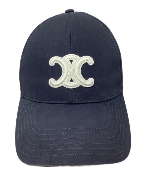 CELINE（セリーヌ）CELINE (セリーヌ) Triomphe Baseball Cap（トリオンフ ベースボールキャップ） ブラック サイズ:Lの古着・服飾アイテム