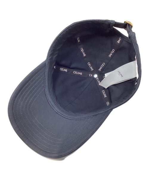 CELINE（セリーヌ）CELINE (セリーヌ) Triomphe Baseball Cap（トリオンフ ベースボールキャップ） ブラック サイズ:Lの古着・服飾アイテム