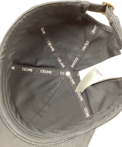 CELINE（セリーヌ）CELINE (セリーヌ) Triomphe Baseball Cap（トリオンフ ベースボールキャップ） ブラック サイズ:Lの古着・服飾アイテム