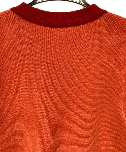 CHANEL（シャネル）CHANEL (シャネル) カシミヤVネック半袖ニット オレンジ サイズ:42の古着・服飾アイテム