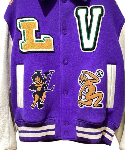 LOUIS VUITTON（ルイ ヴィトン）LOUIS VUITTON (ルイ ヴィトン) ロゴパッチスタジャン ブルー×ホワイト サイズ:50の古着・服飾アイテム