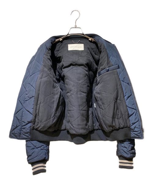 DRIES VAN NOTEN（ドリスヴァンノッテン）DRIES VAN NOTEN (ドリスヴァンノッテン) QUILTED VELLOW JACKET NAVY（中綿キルティングジャケット） ネイビー サイズ:2の古着・服飾アイテム