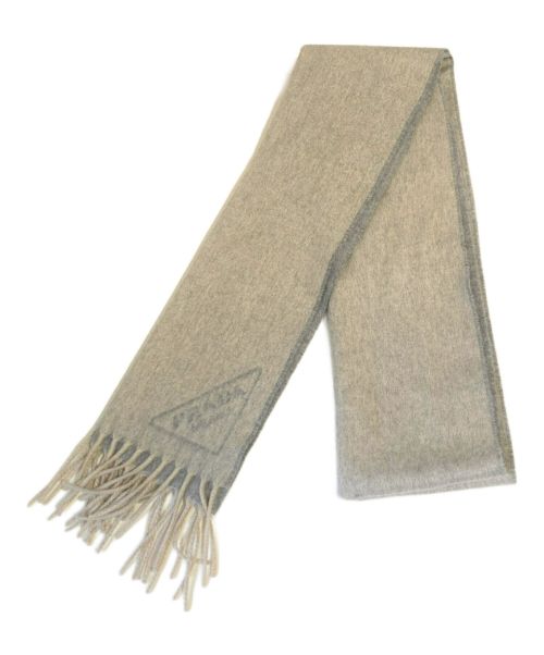 PRADA（プラダ）PRADA (プラダ) トライアングルロゴ カシミアマフラー グレー サイズ:-の古着・服飾アイテム