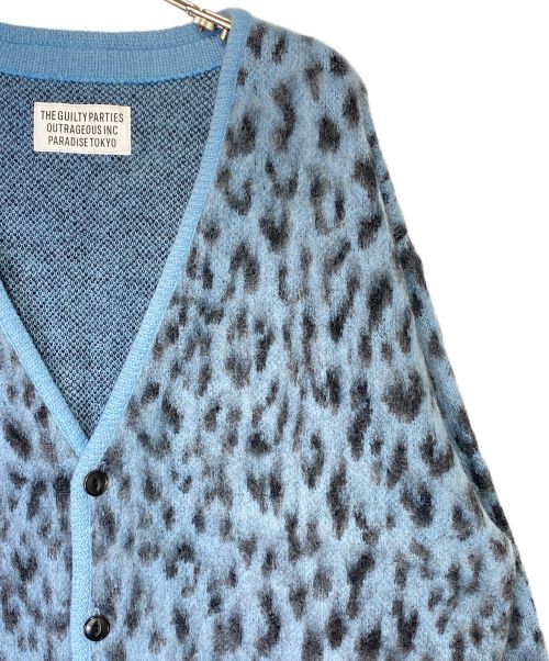 WACKO MARIA（ワコマリア）WACKO MARIA (ワコマリア) LEOPARD MOHAIR CARDIGAN ブルー サイズ:XLの古着・服飾アイテム