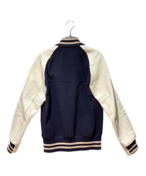eYe COMME des GARCONS JUNYAWATANABE MAN（アイ コム デ ギャルソン ジュンヤ ワタナベ マン）eYe COMME des GARCONS JUNYAWATANABE MAN JOHNSON LEATHER (ジョンソンレザー) ×JOHNSON LEATHERS(ジョンソンレザー) スタジャン/レザージャケット ネイビー サイズ:Mの古着・服飾アイテム