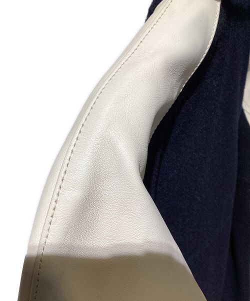 eYe COMME des GARCONS JUNYAWATANABE MAN（アイ コム デ ギャルソン ジュンヤ ワタナベ マン）eYe COMME des GARCONS JUNYAWATANABE MAN JOHNSON LEATHER (ジョンソンレザー) ×JOHNSON LEATHERS(ジョンソンレザー) スタジャン/レザージャケット ネイビー サイズ:Mの古着・服飾アイテム