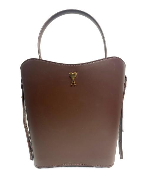 AMIPARIS（アミパリス）AMIPARIS (アミパリス) レザーショルダーバッグ ブラウンの古着・服飾アイテム
