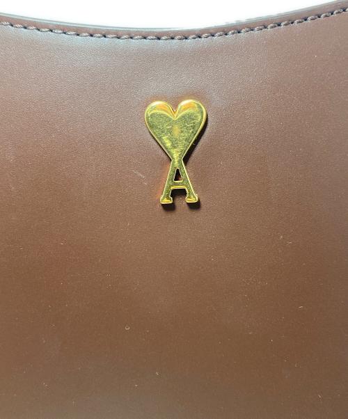 AMIPARIS（アミパリス）AMIPARIS (アミパリス) レザーショルダーバッグ ブラウンの古着・服飾アイテム