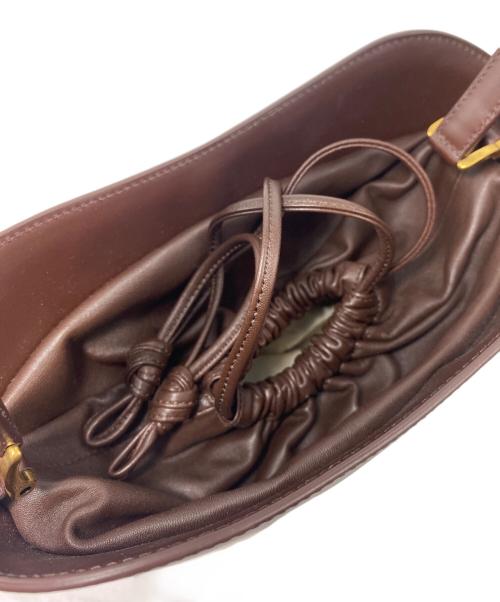 AMIPARIS（アミパリス）AMIPARIS (アミパリス) レザーショルダーバッグ ブラウンの古着・服飾アイテム