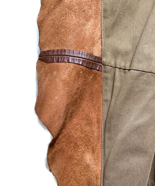 ISSEY MIYAKE（イッセイミヤケ）ISSEY MIYAKE (イッセイミヤケ) カットオフデザインレザーコート ブラウン サイズ:Mの古着・服飾アイテム