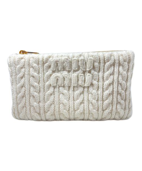 MIU MIU（ミュウミュウ）MIU MIU (ミュウミュウ) Duchesse カシミア アイマスク ゴールドの古着・服飾アイテム