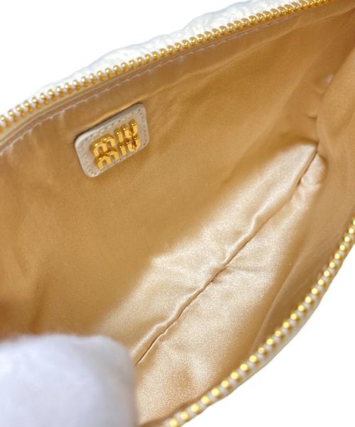 MIU MIU（ミュウミュウ）MIU MIU (ミュウミュウ) Duchesse カシミア アイマスク ゴールドの古着・服飾アイテム