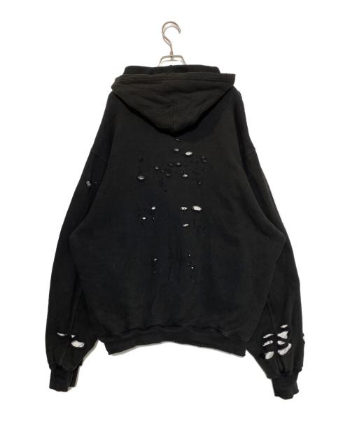 BALENCIAGA（バレンシアガ）BALENCIAGA (バレンシアガ) Caps Destroyed Hoodie ブラック サイズ:XXSの古着・服飾アイテム