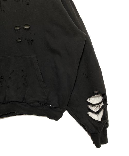 BALENCIAGA（バレンシアガ）BALENCIAGA (バレンシアガ) Caps Destroyed Hoodie ブラック サイズ:XXSの古着・服飾アイテム