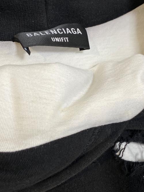 BALENCIAGA（バレンシアガ）BALENCIAGA (バレンシアガ) Caps Destroyed Hoodie ブラック サイズ:XXSの古着・服飾アイテム