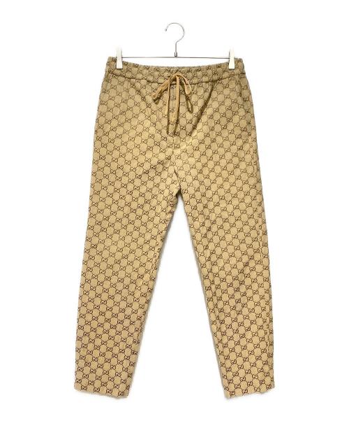 GUCCI（グッチ）GUCCI (グッチ) GGキャンバス ジョギングパンツ ブラウン サイズ:44の古着・服飾アイテム
