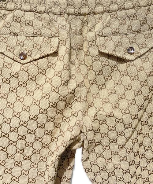 GUCCI（グッチ）GUCCI (グッチ) GGキャンバス ジョギングパンツ ブラウン サイズ:44の古着・服飾アイテム