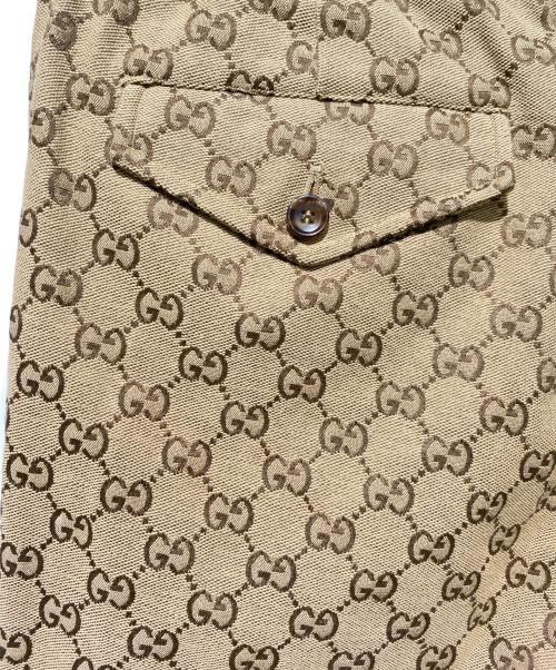 GUCCI（グッチ）GUCCI (グッチ) GGキャンバス ジョギングパンツ ブラウン サイズ:44の古着・服飾アイテム