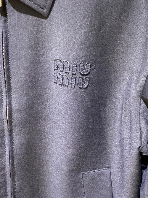 MIU MIU（ミュウミュウ）MIU MIU (ミュウミュウ) モヘアブルゾンジャケット ネイビー サイズ:38の古着・服飾アイテム