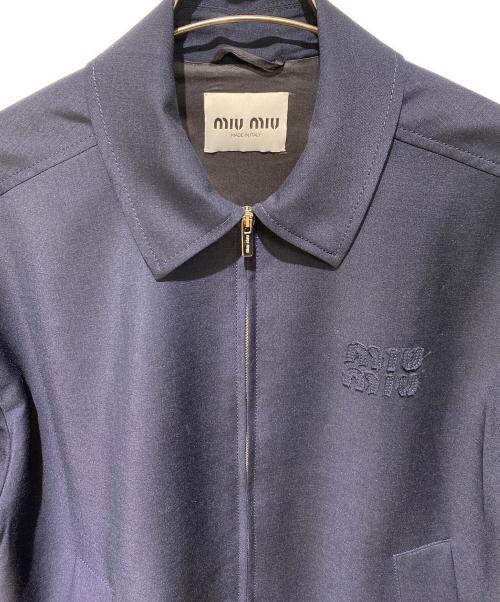 MIU MIU（ミュウミュウ）MIU MIU (ミュウミュウ) モヘアブルゾンジャケット ネイビー サイズ:38の古着・服飾アイテム