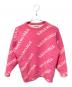 BALENCIAGA（バレンシアガ）の古着「ALL OVERロゴ クルーネックセーター」｜ピンク