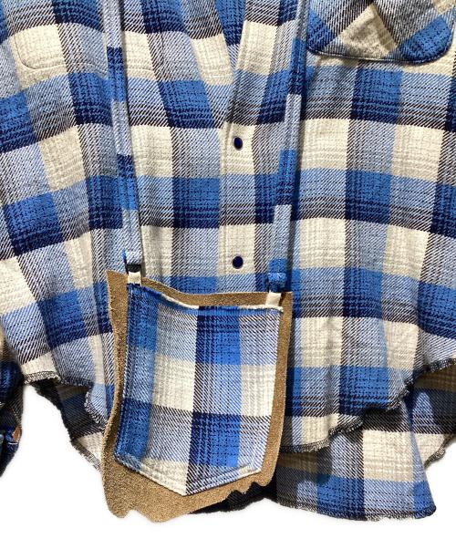 SUNSEA（サンシー）SUNSEA (サンシー) ポケットバッグ付きチェックシャツ ブルー サイズ:2の古着・服飾アイテム