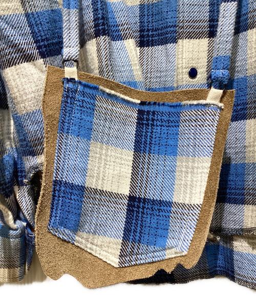 SUNSEA（サンシー）SUNSEA (サンシー) ポケットバッグ付きチェックシャツ ブルー サイズ:2の古着・服飾アイテム