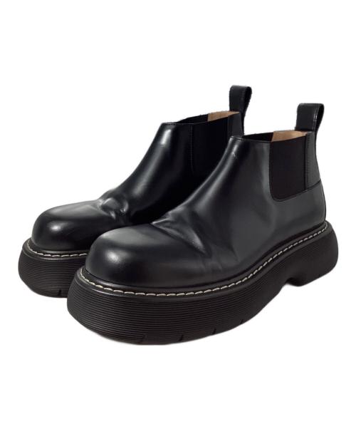 BOTTEGA VENETA（ボッテガベネタ）BOTTEGA VENETA (ボッテガベネタ) スウェル レザー×ファブリック サイドゴアブーツ ブラック サイズ:44の古着・服飾アイテム