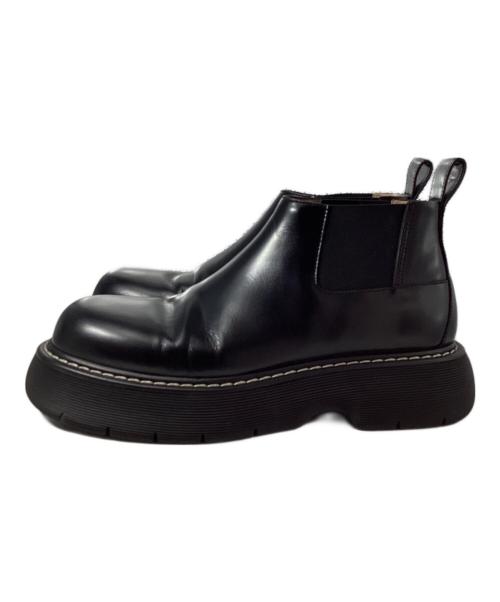 BOTTEGA VENETA（ボッテガベネタ）BOTTEGA VENETA (ボッテガベネタ) スウェル レザー×ファブリック サイドゴアブーツ ブラック サイズ:44の古着・服飾アイテム
