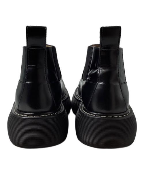 BOTTEGA VENETA（ボッテガベネタ）BOTTEGA VENETA (ボッテガベネタ) スウェル レザー×ファブリック サイドゴアブーツ ブラック サイズ:44の古着・服飾アイテム
