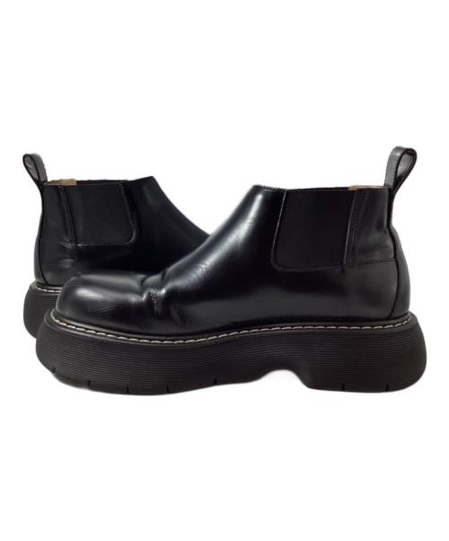 BOTTEGA VENETA（ボッテガベネタ）BOTTEGA VENETA (ボッテガベネタ) スウェル レザー×ファブリック サイドゴアブーツ ブラック サイズ:44の古着・服飾アイテム