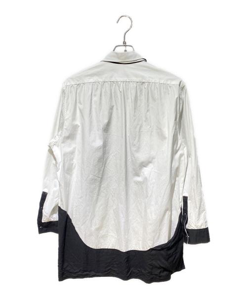 Yohji Yamamoto pour homme（ヨウジヤマモト プールオム）Yohji Yamamoto pour homme (ヨウジヤマモト プールオム) 23AW 白黒使いスペアカラーブラウス ホワイト×ブラック サイズ:2の古着・服飾アイテム