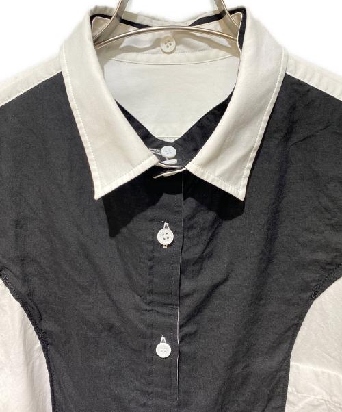Yohji Yamamoto pour homme（ヨウジヤマモト プールオム）Yohji Yamamoto pour homme (ヨウジヤマモト プールオム) 23AW 白黒使いスペアカラーブラウス ホワイト×ブラック サイズ:2の古着・服飾アイテム
