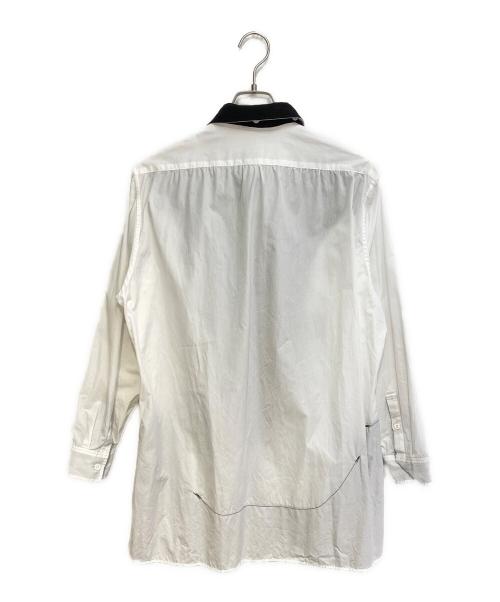 Yohji Yamamoto pour homme（ヨウジヤマモト プールオム）Yohji Yamamoto pour homme (ヨウジヤマモト プールオム) 23AW 白黒使いスペアカラーブラウス ホワイト×ブラック サイズ:2の古着・服飾アイテム