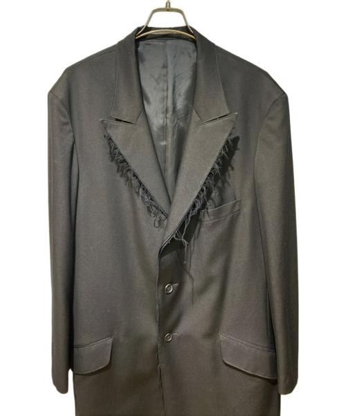 Yohji Yamamoto pour homme（ヨウジヤマモト プールオム）Yohji Yamamoto pour homme (ヨウジヤマモト プールオム) 23SS GABARDINE W-DOUBLE BODY PEAKED JKA(ギャバジンダブルボディピークドジャケット) ブラック サイズ:3の古着・服飾アイテム