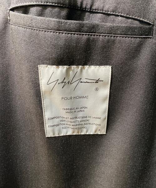 Yohji Yamamoto pour homme（ヨウジヤマモト プールオム）Yohji Yamamoto pour homme (ヨウジヤマモト プールオム) 23SS GABARDINE W-DOUBLE BODY PEAKED JKA(ギャバジンダブルボディピークドジャケット) ブラック サイズ:3の古着・服飾アイテム
