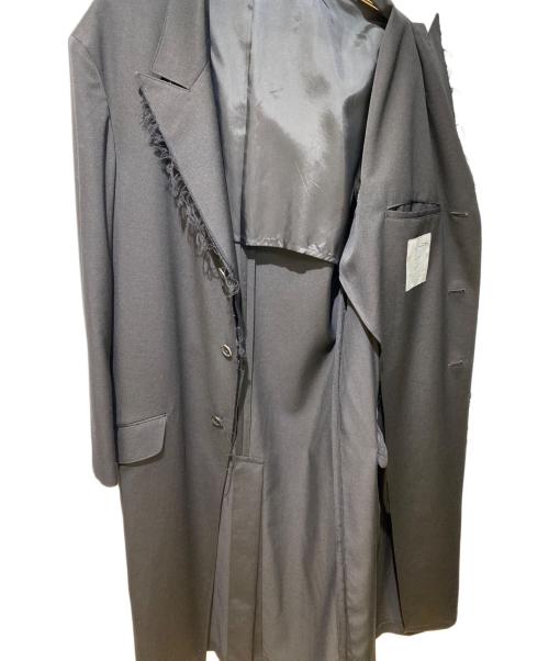 Yohji Yamamoto pour homme（ヨウジヤマモト プールオム）Yohji Yamamoto pour homme (ヨウジヤマモト プールオム) 23SS GABARDINE W-DOUBLE BODY PEAKED JKA(ギャバジンダブルボディピークドジャケット) ブラック サイズ:3の古着・服飾アイテム