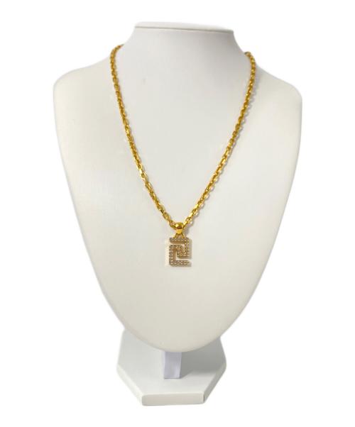 VERSACE（ヴェルサーチェ）VERSACE (ヴェルサーチ) グレカラインストーンネックレス ゴールド サイズ:-の古着・服飾アイテム