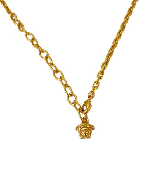 VERSACE（ヴェルサーチェ）VERSACE (ヴェルサーチ) グレカラインストーンネックレス ゴールド サイズ:-の古着・服飾アイテム