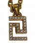中古・古着 VERSACE (ヴェルサーチ) グレカラインストーンネックレス ゴールド サイズ:-：20000円