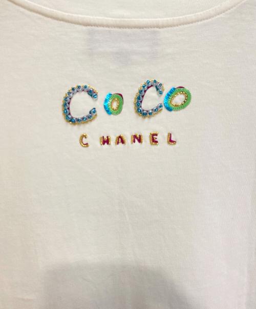 CHANEL（シャネル）CHANEL (シャネル) ビーズ装飾カットソー ホワイト サイズ:Sの古着・服飾アイテム