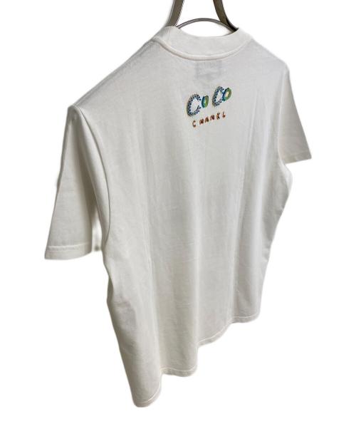 CHANEL（シャネル）CHANEL (シャネル) ビーズ装飾カットソー ホワイト サイズ:Sの古着・服飾アイテム