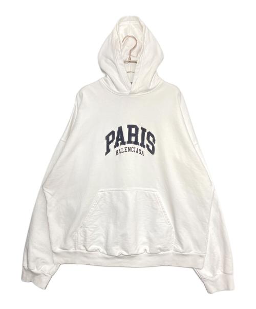 BALENCIAGA（バレンシアガ）BALENCIAGA (バレンシアガ) Cities Paris Hoodie ホワイト サイズ:2の古着・服飾アイテム