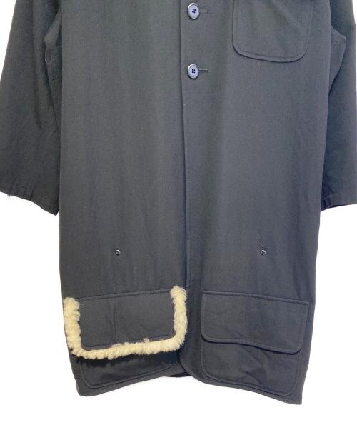 Yohji Yamamoto FEMME（ヨウジヤマモトファム）Yohji Yamamoto FEMME (ヨウジヤマモトファム) 02AW 襟ボアロングジャケット ブラック サイズ:2の古着・服飾アイテム