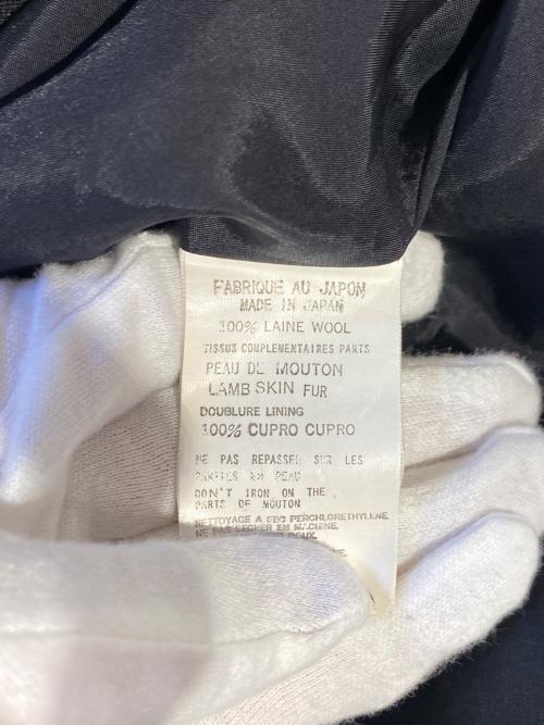 Yohji Yamamoto FEMME（ヨウジヤマモトファム）Yohji Yamamoto FEMME (ヨウジヤマモトファム) 02AW 襟ボアロングジャケット ブラック サイズ:2の古着・服飾アイテム